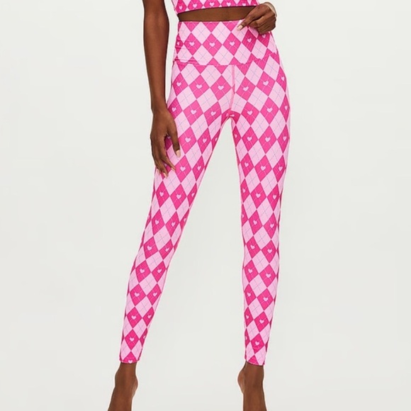 NWT beach riot Ayla‎ Legging in Cross My Heart large pink women’s 27.5” - Picture 1 of 9